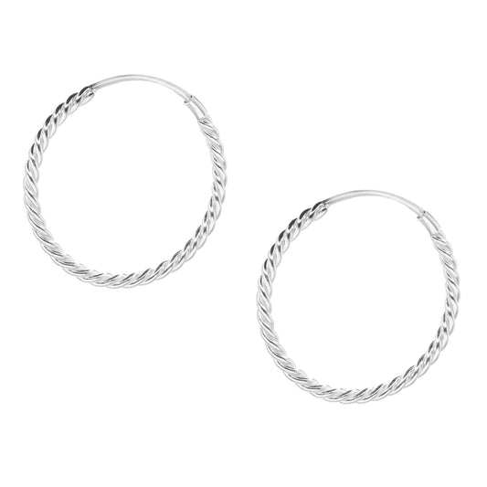 Aros de Plata 925 Argollas Diseño Prensado 22 mm