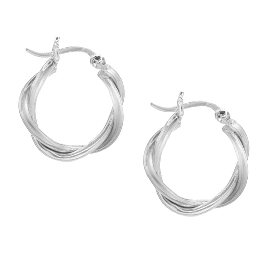 Aros de Plata 925 Argollas Enrolladas 20 mm
