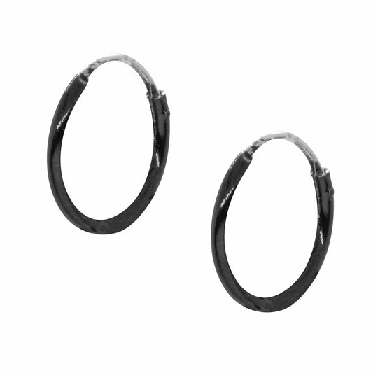 Aros de Plata 925 Argollas Esmaltadas Hombre 10 mm