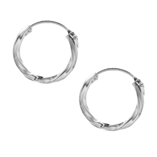 Aros de Plata 925 Argollas Estilo Anudadas 14 mm