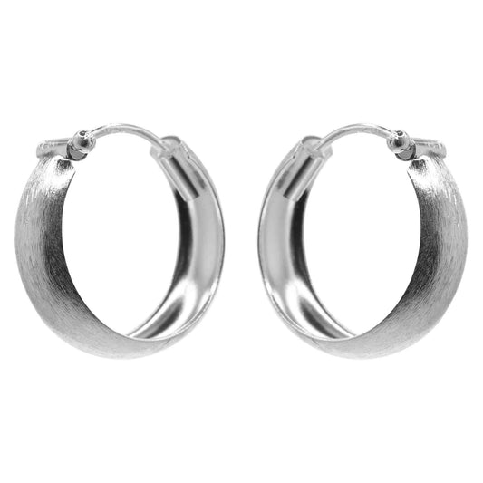 Aros de Plata 925 Argollas Gruesas Satinadas 5 x 18 mm