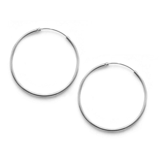 Aros de Plata 925 Argollas lisas 1.5 x 30 mm