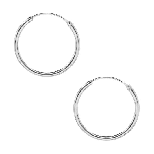 Aros de Plata 925 Argollas Lisas 20 mm