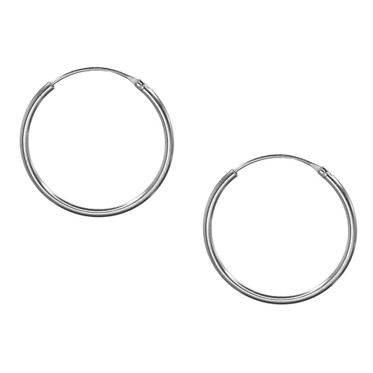 Aros de Plata 925 Argollas Lisas 25 mm