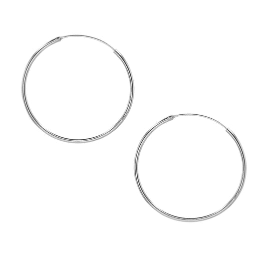 Aros de Plata 925 Argollas Lisas 35 mm
