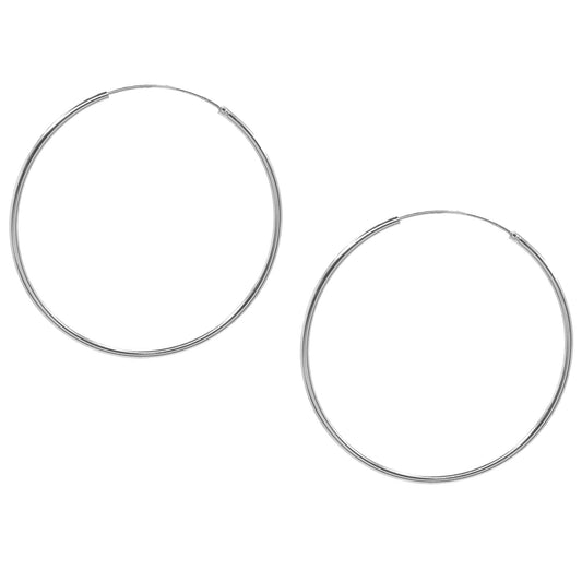 Aros de Plata 925 Argollas Lisas 45 mm