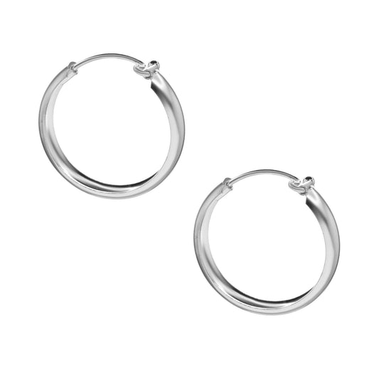 Aros de Plata 925 Argollas Lisas Bote 25 mm
