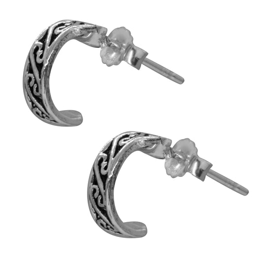Aros de Plata 925 Argollas Mini con Grabado