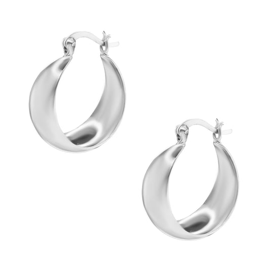 Aros de Plata 925 Argollas Modelo Bote 25 mm