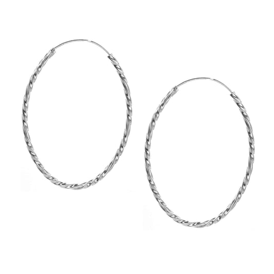 Aros de Plata 925 Argollas Ovaladas Entorchadas