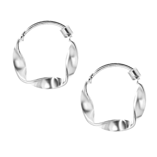 Aros de Plata 925 Argollas Semi Anudadas 13 mm