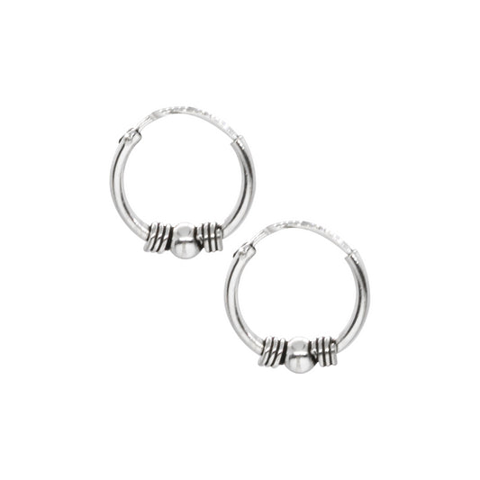 Aros de Plata Bali 12mm