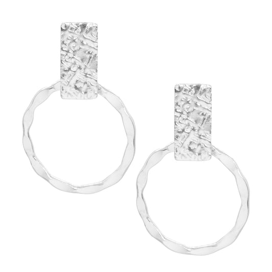 Aros de Plata 925 Base Relieve Argolla Entorchada