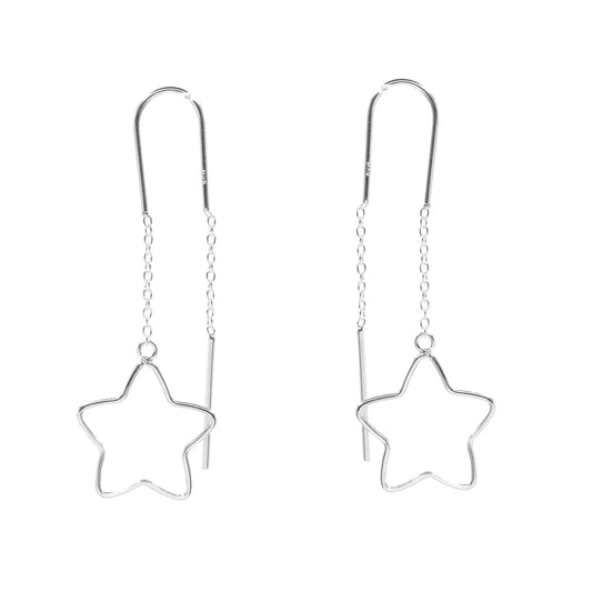 Aros de Plata 925 Cadena con Estrellita