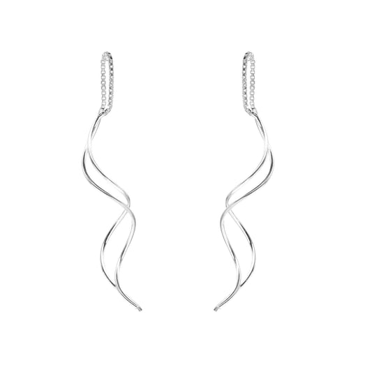 Aros de Plata 925 Cadena con Ondas