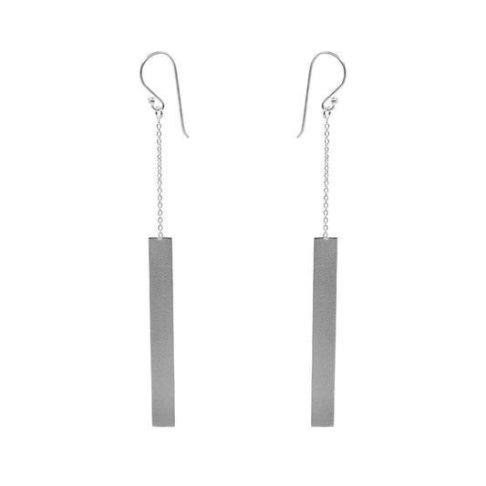 Aros de Plata 925 Cadena con Placa Satinada