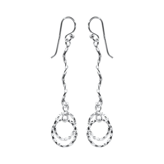 Aros de Plata 925 Cadena Irregular con Doble Argolla