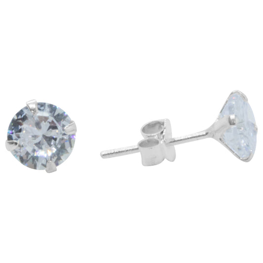 Aros de Plata 925 Circón 5 mm