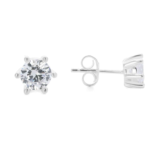 Aros de Plata 925 Circón con Grifa 5 mm