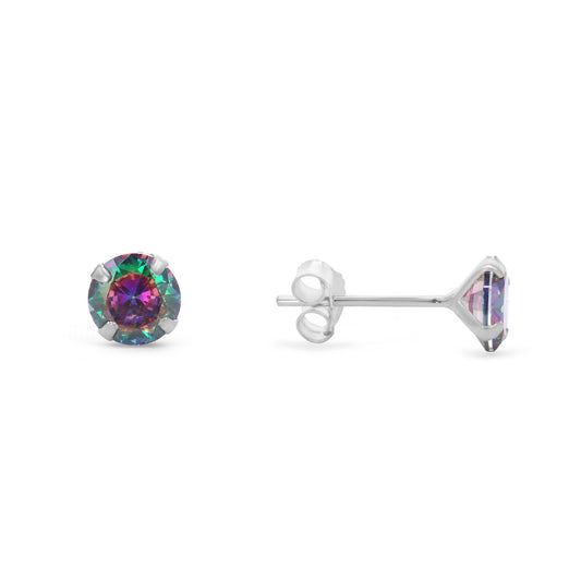 Aros de Plata 925 Circón Místico 6 mm