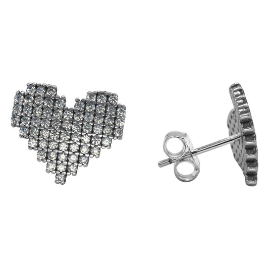 Aros de Plata 925 Circones en Corazón