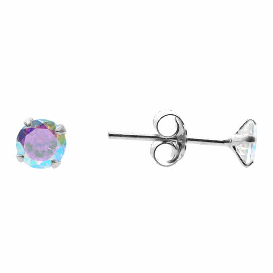 Aros de Plata 925 Circones Tornasol 4 mm