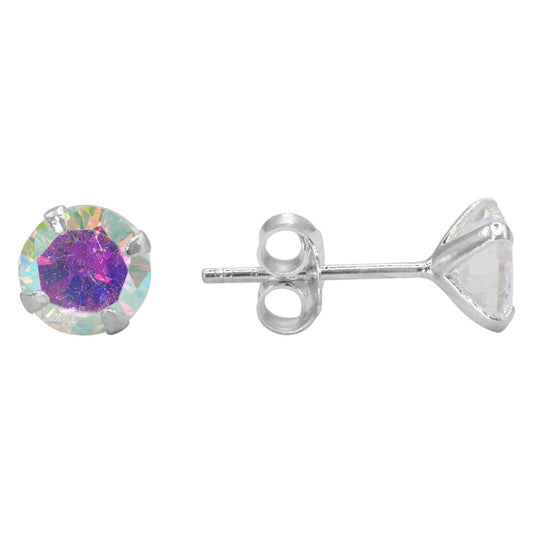 Aros de Plata 925 Circones Tornasoles 6 mm