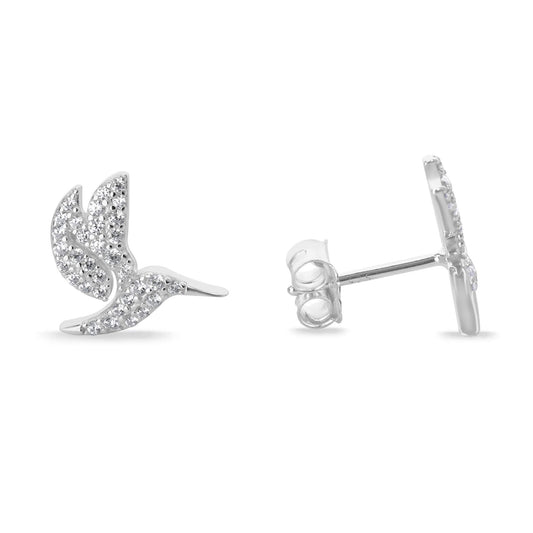 Aros de Plata Colibrí con Circón