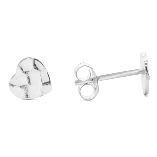 Aros de Plata Corazón Martillado