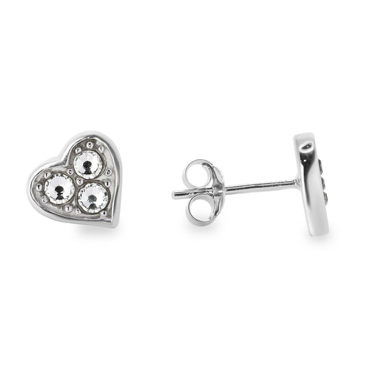 Aros de Plata 925 Corazón Swarovski Elements Cristales