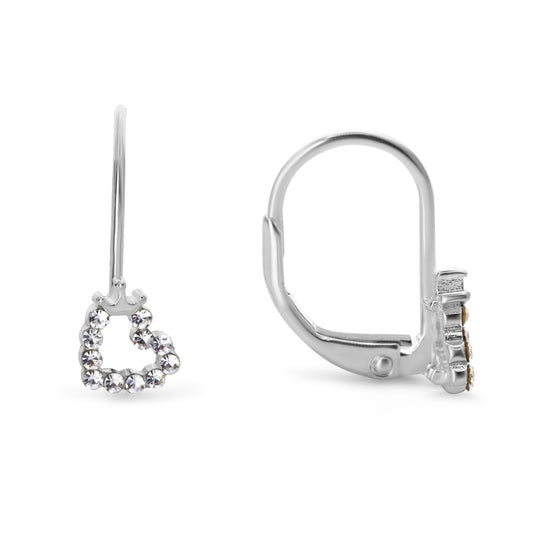 Aros de Plata 925 Corazones Estilo gancho con Circones
