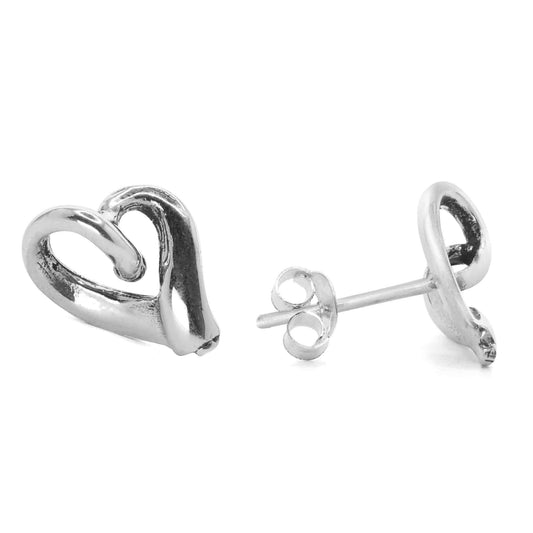 Aros de Plata Corazones Irregulares