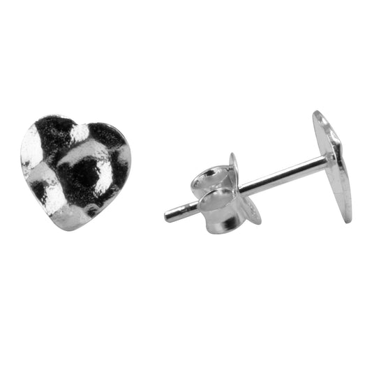 Aros de Plata Corazones Martillados