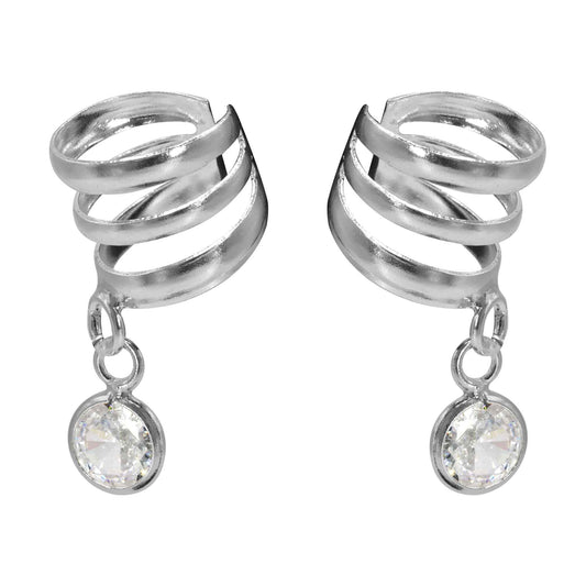 Aros de Plata 925 Cuff con Circón