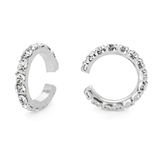 Aros de Plata 925 Cuff con Serie de Strass