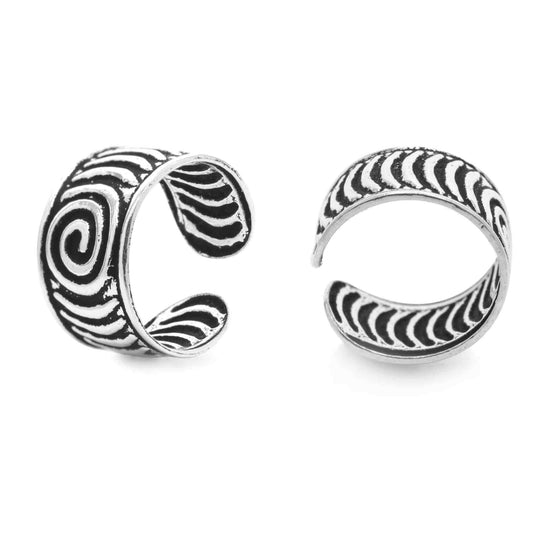 Aros de Plata 925 Cuff Diseño Espiral