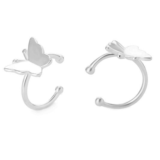 Aros de Plata 925 Cuff Diseño Mariposa
