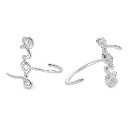Aros de Plata 925 Cuff Modelo LOVE
