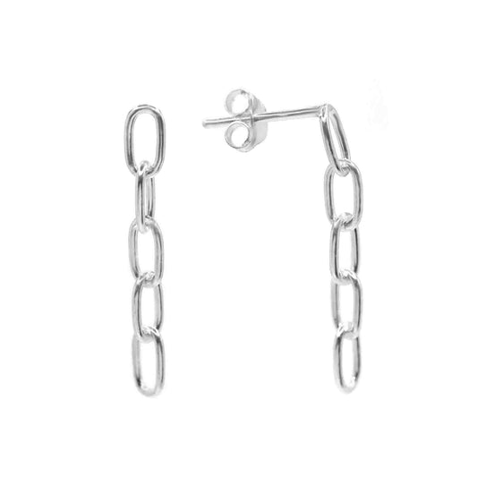 Aros de Plata 925 Diseño Cadena