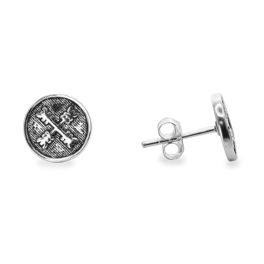 Aros de Plata 925 Diseño Cruzado Envejecido