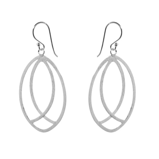 Aros de Plata 925 Diseño Cruzados Satinados