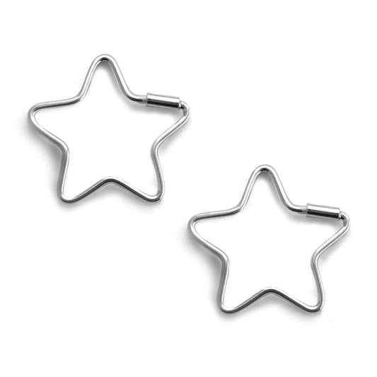 Aros de Plata 925 Diseño Estrella 18 mm
