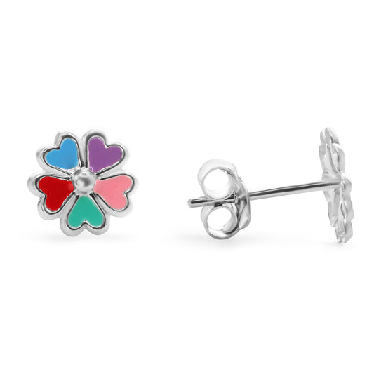 Aros de Plata - Flores Arcoíris