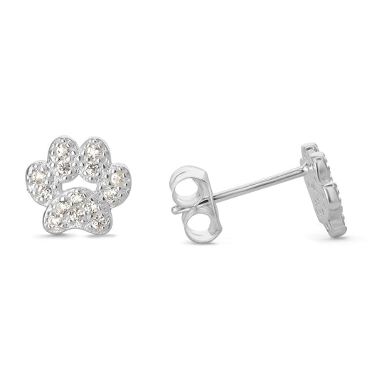 Aros de Plata 925 Diseño Huella de Circones