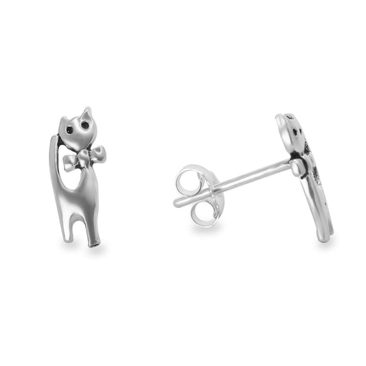 Aros de Plata - Liso Gato con Coquette