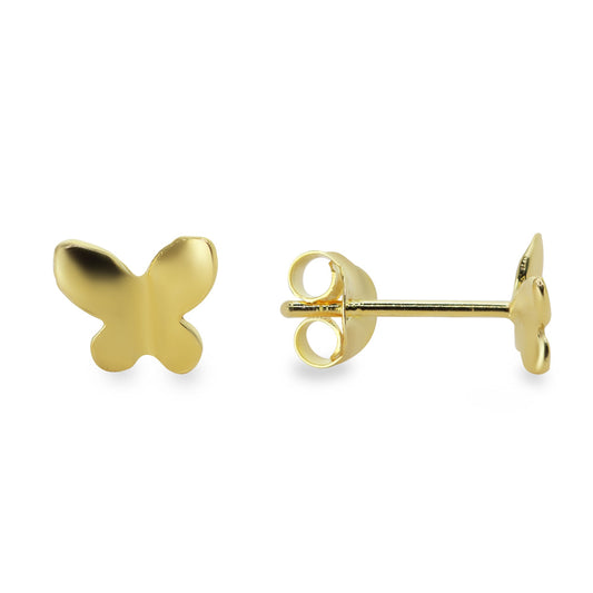 Aros de Plata - Mariposa Bañado en Oro