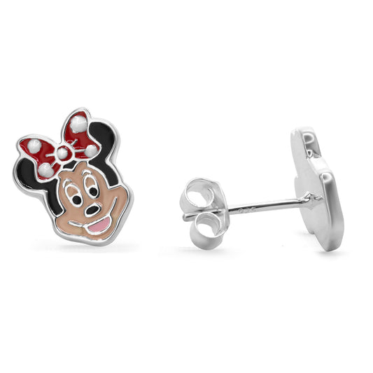 Aros de Plata - Minie Mouse Esmaltado