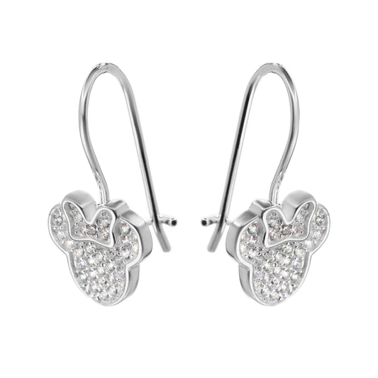 Aros de Plata 925 Diseño Minnie Mouse con Circones
