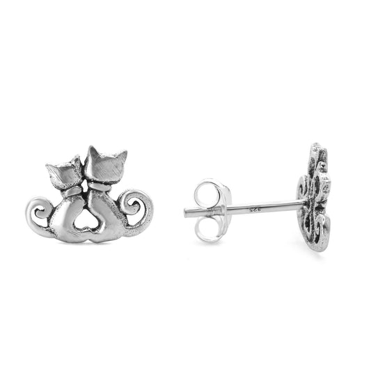 Aros de Plata - Pareja de Gatos