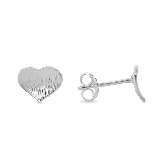 Aros de Plata - Pequeño Corazón Satinado